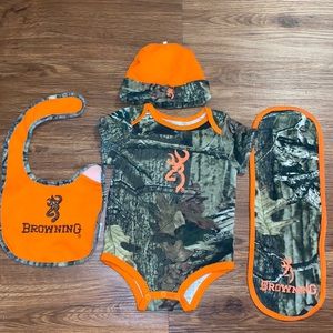 4 Piece Orange Camo Browning set